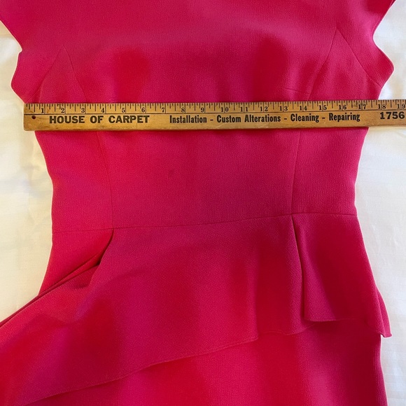 Teri Jon size 6 watermelon asymetrical waist cap sleeves knee length dress - Picture 11 of 11